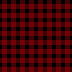 Gingham seamless pattern, red and black can be used in fashion decoration design for printing,clothes,  tablecloths, blankets, bedding, paper,fabric and other textile products. Vector illustration