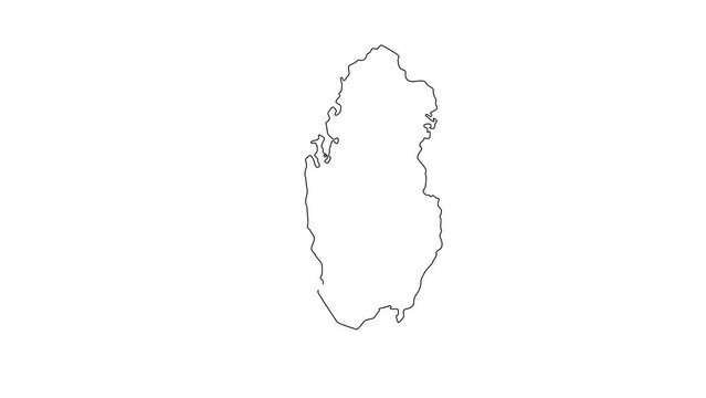 Animated sketch of Qatar country map icon