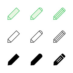 Pencil icon set. pen symbol. edit icon vector