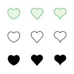 Love icon set. Heart icon vector. Like icon vector.