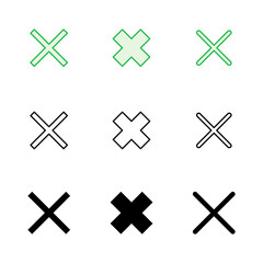 Obraz premium Close icon set. Delete icon vector. cross sign