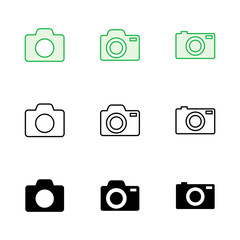 Camera icon set. photo camera icon. camera photography icon.