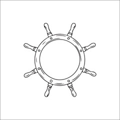 pirate ship steering vector illustration