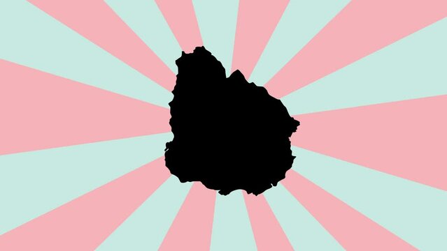 Animated map icon for the country of Uruguay with a rotating background