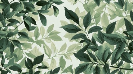  a close up of a leafy wallpaper with green leaves on a white background with a light green background.