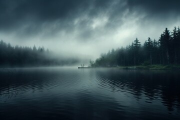 Fototapeta premium Misty lake in the morning