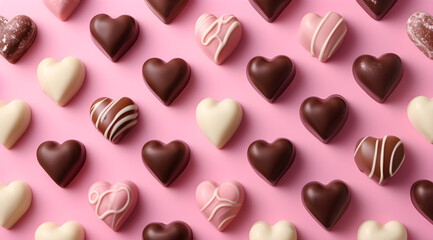 Heart shaped chocolates for Valentine's Day Generative AI 