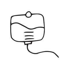 an IV drip. Doodle. medical icon. the icon. on a white background. medical equipment. telephone. doctor. to heal.