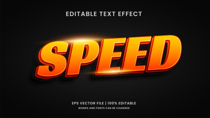 Speed racing sport 3d editable text effect