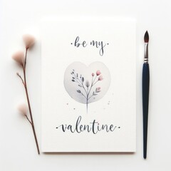 Be my valentine note. - obrazy, fototapety, plakaty