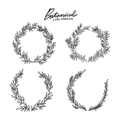 botanical logo vector