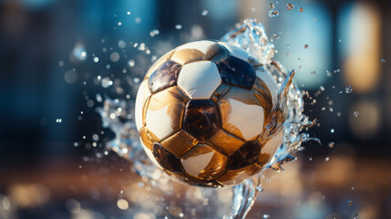 Fototapeta premium Kick into Action: A Dynamic Soccer Game Embracing Competition and Teamwork!, generative AI