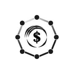 Money Network icon. Vector illustration. EPS 10.