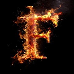 Capital letter F with fire growing out