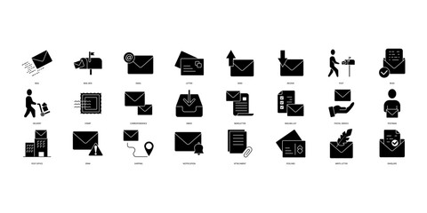 Mailing icons set. Set of editable stroke icons.Vector set of Mailing