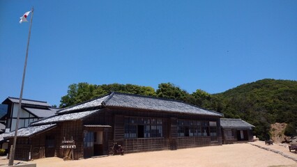 wooden building of a rural elementary school