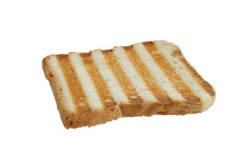 Slice of toasted bread isolated on white