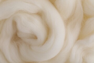 White felting wool as background, closeup view - obrazy, fototapety, plakaty