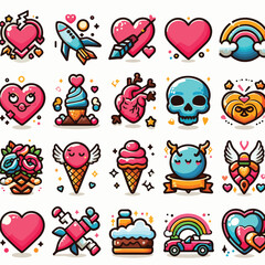 Free vector collection of illustrated heart icons