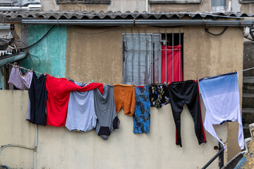 Clothes drying on a clothesline