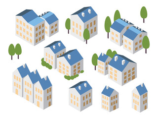 アイソメトリック　街並みの壁紙