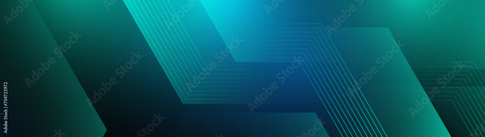 Aufkleber abstract green geometric hexagon lines background. futuristic, digital technology concept. vector il