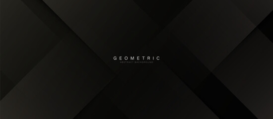 Black geometric rectangle pattern background. Luxury wallpaper. Minimal trendy clean geometry banner. flyer, cover, and brochure - obrazy, fototapety, plakaty