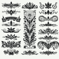 Free vector to chapter dividers set element retro decoration vintage - obrazy, fototapety, plakaty