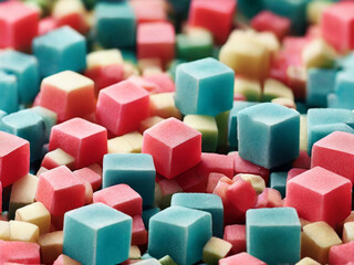 Obraz premium Colorful sugared candies as a background, closeup. Created using generative AI tools