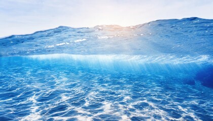 Fototapeta premium Blue water surface texture wallpaper.