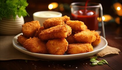 Chicken nuggets that are fried