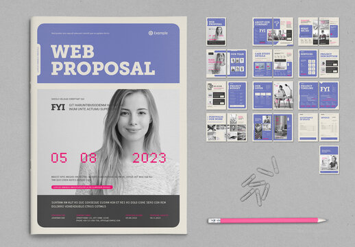 Modern Famine Proposal Offer Template for Freelancer or Agency Violet and Grey A4 & US Letter