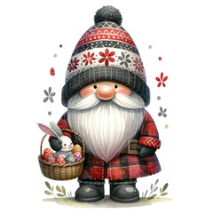 Cute Gnome Easter Day Clipart Illustration