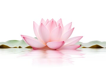 Isolated black and white Lotus flower with clipping path.