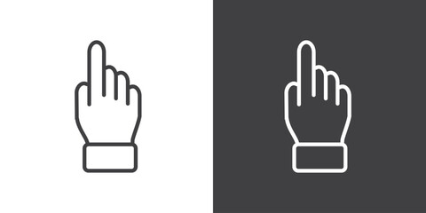 Hand click icon,  Hand touch gesture vector illustration on black and white background. Modern outline style icons. - obrazy, fototapety, plakaty