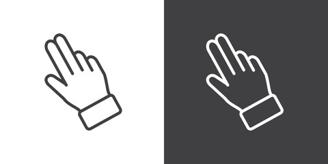 Simple icon of multi touch hand gesture vector illustration on black and white background. Modern outline style icons.