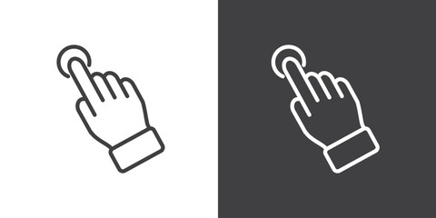 Touch gesture icon, click gesture icon vector illustration on black and white background. Modern outline style icons - obrazy, fototapety, plakaty