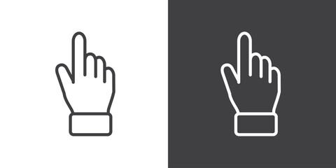 Duo Tone Icons, Hand touch gesture vector illustration on black and white background. Modern outline style icons.Finger touch gesture icon. - obrazy, fototapety, plakaty