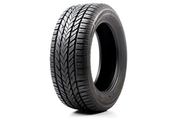 Rubber tire for winter displayed on white background