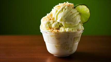 key lime pie ice cream in a breezy florida beach