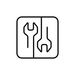 Wrench outline icons, minimalist vector illustration ,simple transparent graphic element .Isolated on white background