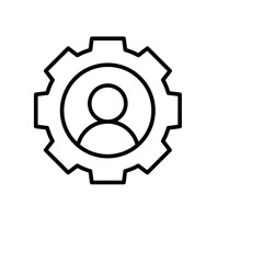 User settings outline icons, minimalist vector illustration ,simple transparent graphic element .Isolated on white background