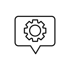 Chat settings outline icons, minimalist vector illustration ,simple transparent graphic element .Isolated on white background