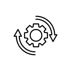 Sync settings outline icons, minimalist vector illustration ,simple transparent graphic element .Isolated on white background