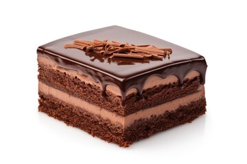 isolated chocolate cake on white background