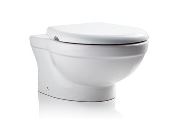 Isolated white toilet bowl in bathroom photo with clip path