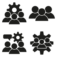 Business teamwork and analytic icon set. Vector illustration. PS 10.