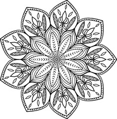 Mandala Circle Line Art Ornament Element