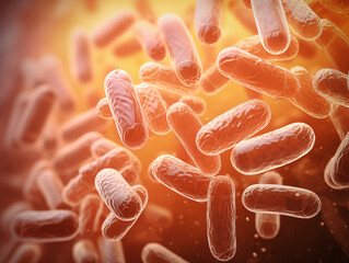 Detailed image of Escherichia Coli bacteria isolated on a neutral background
