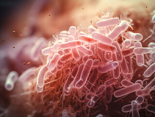 Detailed image of Escherichia Coli bacteria isolated on a neutral background